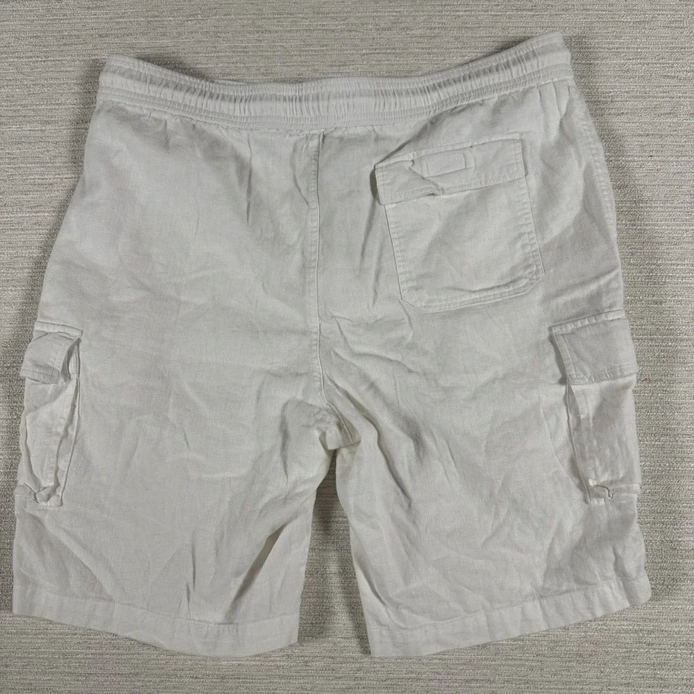 Cubavera Coastal Grandpa Resort Linen Blend Cargo Shorts Beach Men's Size Large